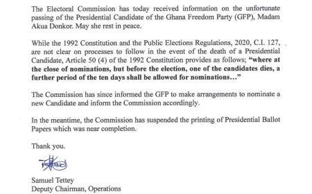 Jh News - Electoral Commission Suspends Printing Of Presidential Ballots Papers