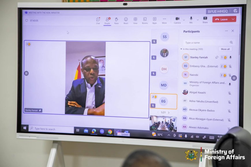 Foreign Minister Engages Ghana’s Envoys in High-Level Virtual Meeting