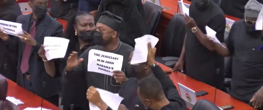 Minority MPs Storm Parliament Chambers in Protest Over Kpandai Seat Vacancy